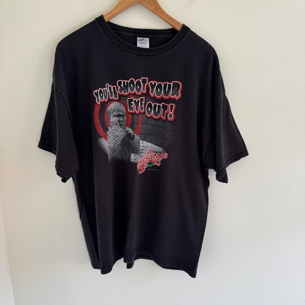 Vintage 90s Y2K A Christmas Story Black Graphic Tee 2XL